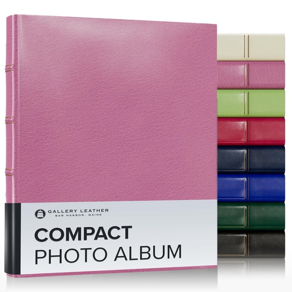 Gallery Leather Photo Album 4x6 - 3 Ring Binder Photo Album, 60 Pages for 120 Photos, Fillable, Can Fit 4x6 Photos, Handcrafted - Camden Orchid - 9.25 x 8 ", Compact