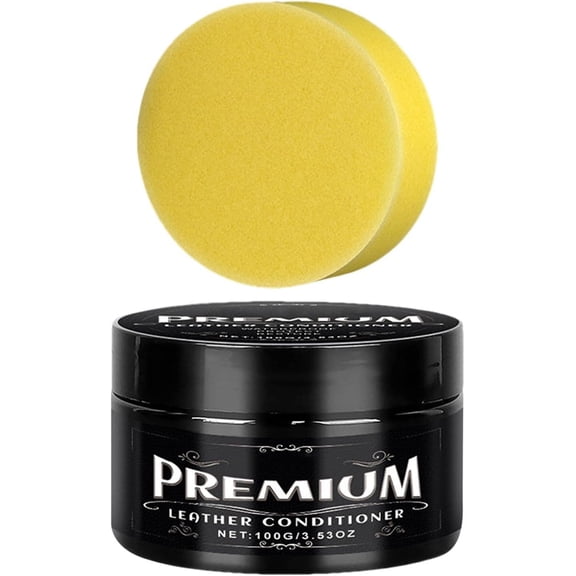 Leather Conditioner, 100g Paste with Sponge for Boots Sofa