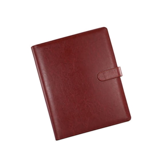 Leather Conference Folder 4 Rings Folder Document Case with Clipboard