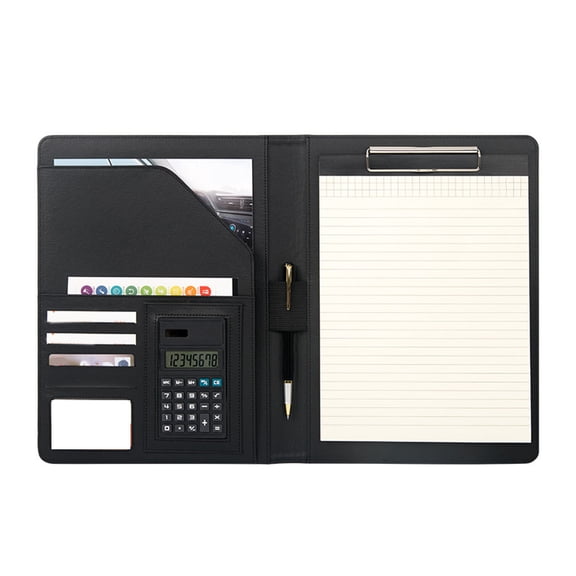 Leather Conference Folder with Writing Pad Business Document Case with Clipboard Leather Clipboard Folder for
