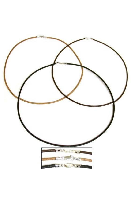 Leather Cord Necklaces 16" 3Pc Set