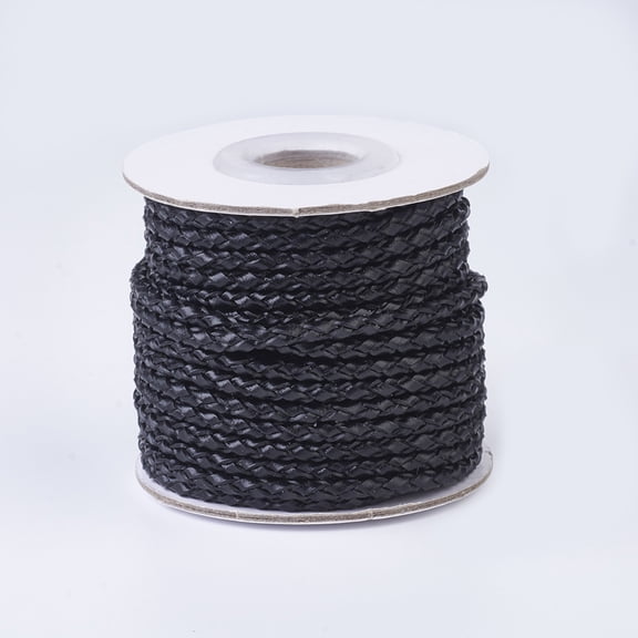Leather Cords Round Black 3mm 10yards/roll
