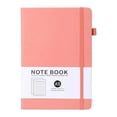 thumbnail image 1 of Leather Cover Journal, TINGXIN A5 Hardcover Lined Notepad, Elastic Band Writing Book, for Office Logging, Home Planning and Travel Recording, Pink, 1 of 9