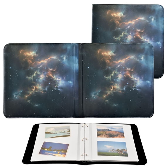 Leather Cover Photo Album 80 Pockets 4x6 Photos Bookshelf Picture Album Beautiful Nebulae