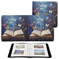 thumbnail image 1 of Leather Cover Photo Album 80 Pockets 4x6 Photos Bookshelf Picture Album Colorful Butterflies Fly on Book, 1 of 9
