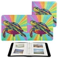thumbnail image 1 of Leather Cover Photo Album 80 Pockets 4x6 Photos Bookshelf Picture Album Colorful Turtle, 1 of 9