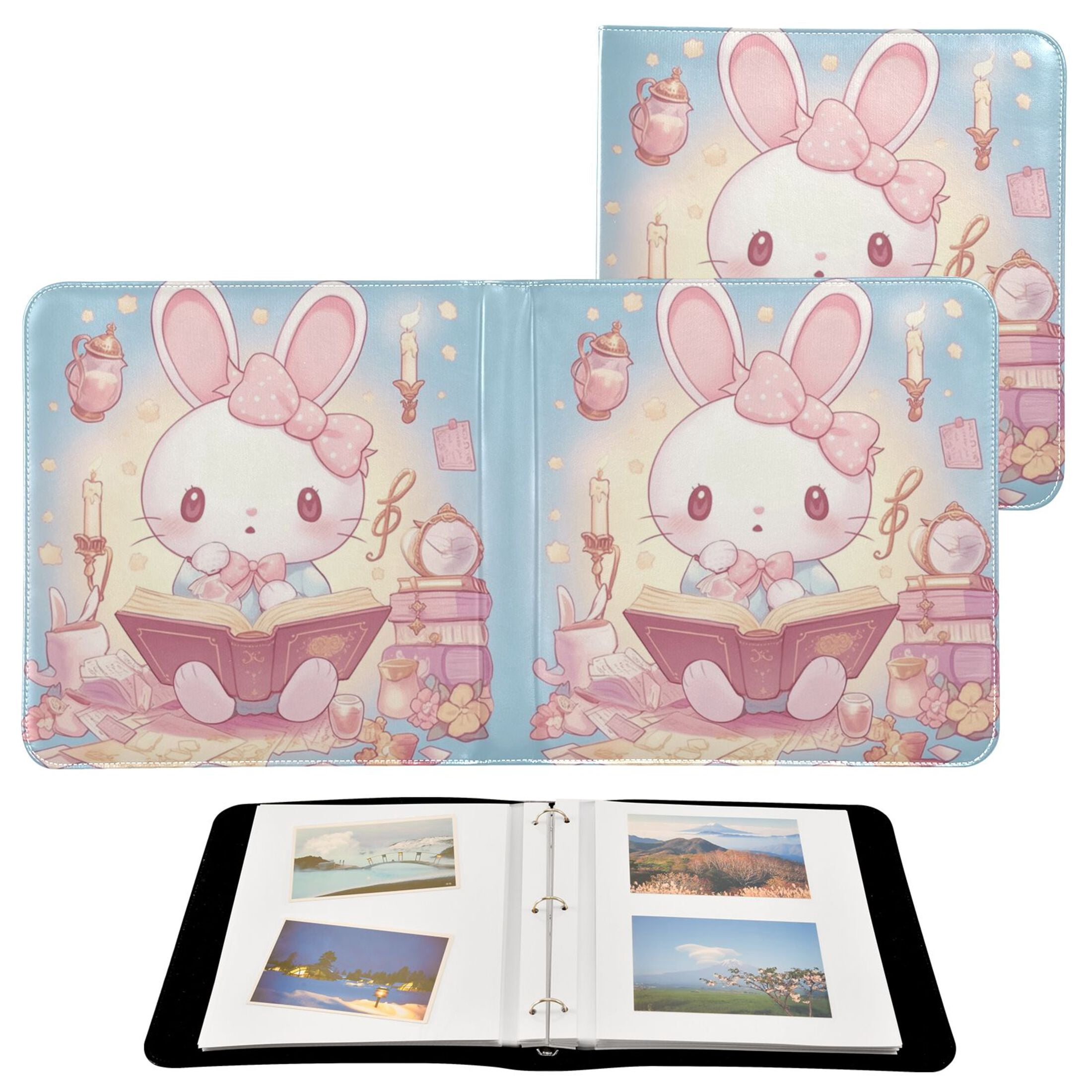 【Chami】WWK絵本セット21冊＋pictureBook CD6枚 Leather Cover Photo Album 80 Pockets 4x6 Photos Bookshelf Picture