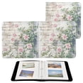 thumbnail image 1 of Leather Cover Photo Album 80 Pockets 4x6 Photos Bookshelf Picture Album Pink Roses Climbing on Wall, 1 of 9