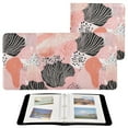thumbnail image 1 of Leather Cover Photo Album 80 Pockets 4x6 Photos Bookshelf Picture Album Trendy Hand Drawn Shells, 1 of 9