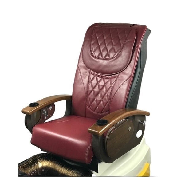 <new_title>Pedicure Chair Diamond Design Burgundy Back Cushion, Seat Cushion Seating Cushions, Has Front Chin</new_title>