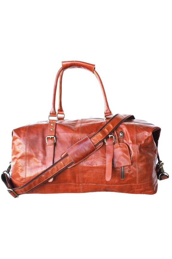 Leather Cow Hide Carry-On Duffle Duffel Weekend Gym Luggage Travel Bag 1831