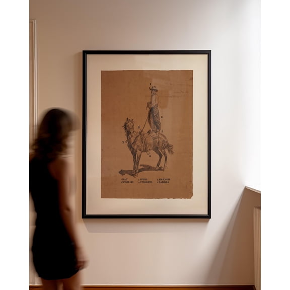 Leather Cowboy Blue Wall Art Rustic Ranch Decor