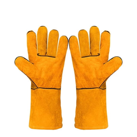 Leather Cowhide Work Gloves Heat-proof Metal Welding Protector Soldering Welding Gloves Tools