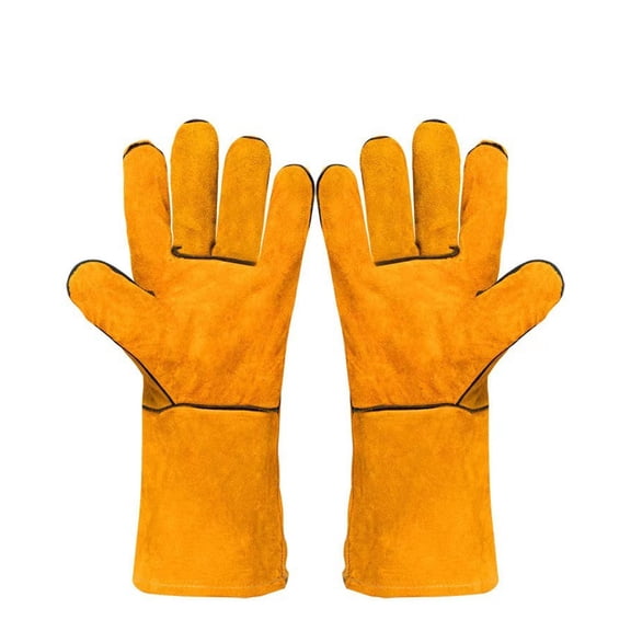 Leather Cowhide Work Gloves Heat-proof Metal Welding Protector Soldering Welding Gloves Tools