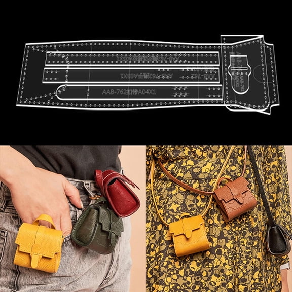 Leather Craft Pattern, Drawings Leathercraft Template, Handmade Tools DIY Designers Accessories for Purse, , Crafting, Sewing