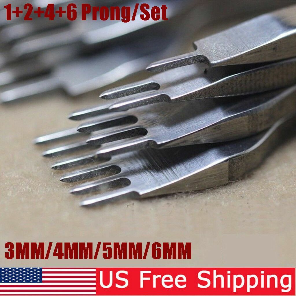 Leather Craft Pricking Iron Diamond Stitching Chisel Hole Punch Tool 3