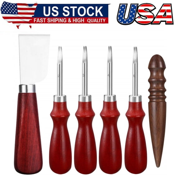 Leather Craft Tool-Edge Beveler,Cutting Knife,Skiving Knife,Sandalwood Burnisher