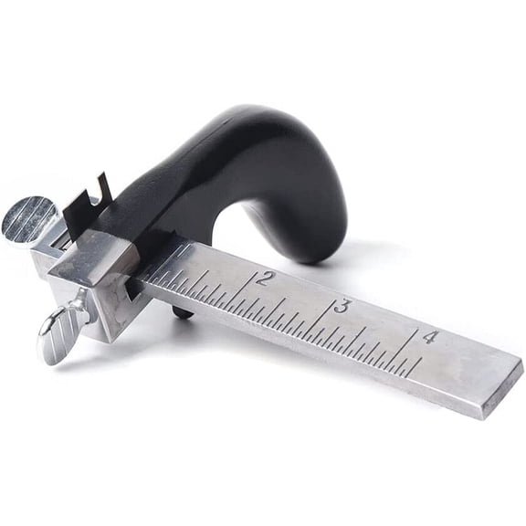 Leather Craftool Strap Cutter Leather Draw Gauge Strap Splitter Cutter Hand Craft Belt Cutting Blade Tool Strip and Strap Leather DIY Hand Cutting Tool Adjustable with Blades