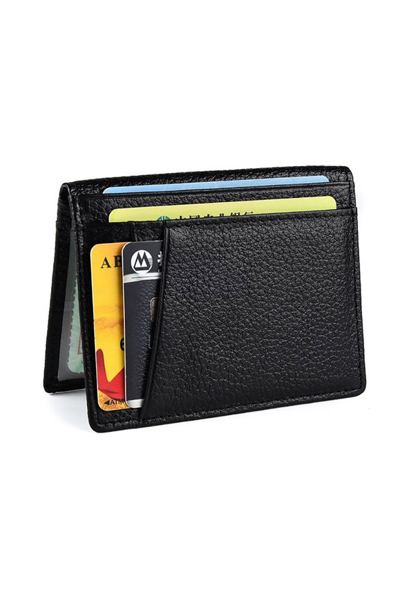 Leather Credit Card Case Ultra Thin Card Holder Protective Card Wallet with ID Window