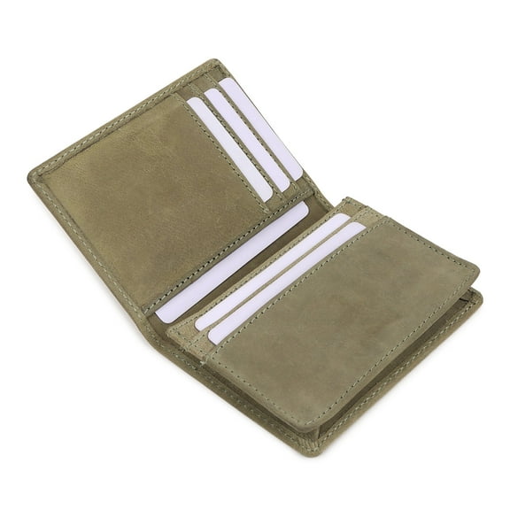 Leather Credit Card Holder For Men and Women Small RFID Blocking Bifold Wallet