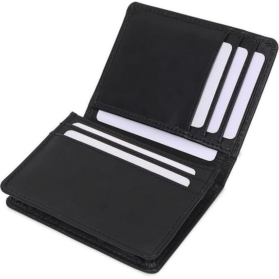 Leather Credit Card Holder For Men and Women Small RFID Blocking Bifold Wallet