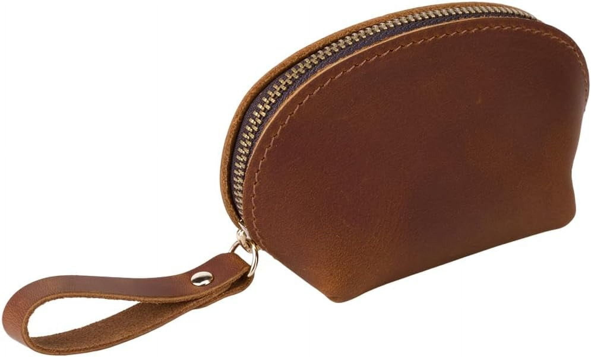 Leather Credit Card Wallets for Women Men Coin Purse with Zipper