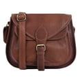 thumbnail image 1 of 12-Inch Full-Grain Leather Crossbody Tote Bag for Women, Vintage Shoulder Purse with Multiple Pockets, 1 of 6