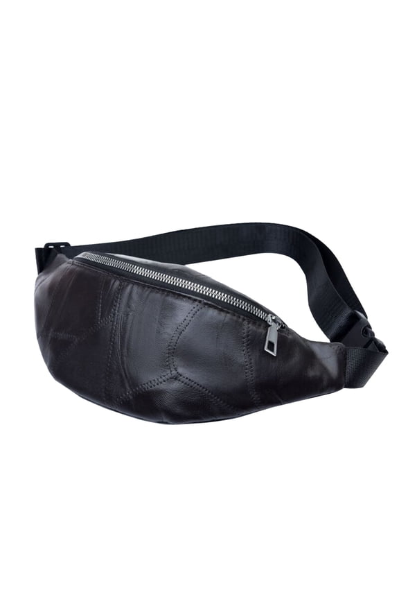 Leather Crossbody Bags for Women Men Lightweight Fanny Pack Adjustable Strap Water-proof Chest Waist Bag with Zipper