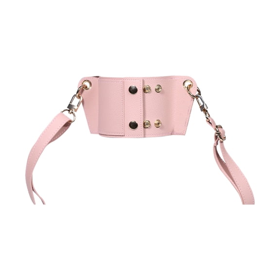 Leather Crossbody Mug Sleeve | Adjustable Water Bottle Strap with Double Metal Buttons | Synthetic Leather Handle for Cups & Tumblers | 1 Piece