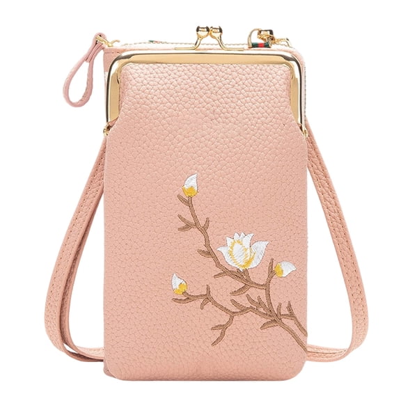 Leather Crossbody Phone Purse for Women – Phone Case Wallet With Adjustable Shoulder Strap & Separate Zipper Pocket Crossbody Bag
