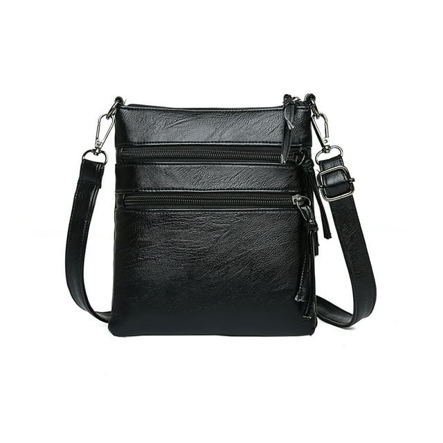Leather Crossbody Purse for Women, Women's Crossbody Bag, Medium Zipper ...