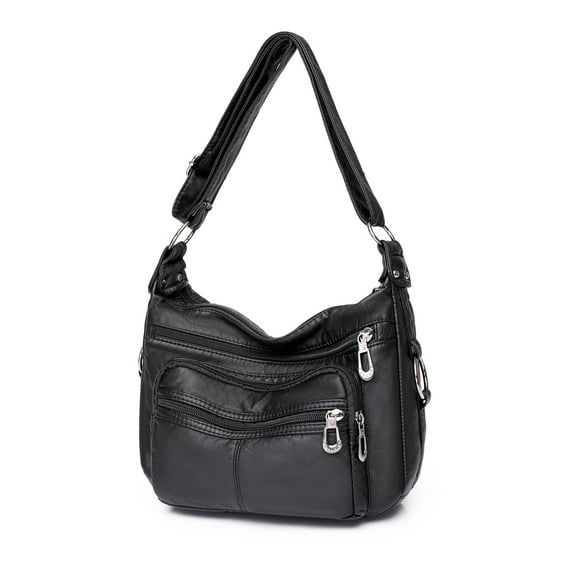 Leather Crossbody Tote Bags for Women Shoulder Purse Leather Handbags Lightweight Pocketbook With Zip Closure Shopping Travel