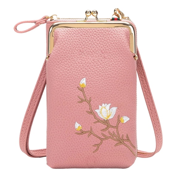 Leather Crossbody Wallet Purse for Women | Small Sling Bag with Adjustable Strap - Multiple Zippered Compartments, Card Slots, Compact Design | 18x11x5cm