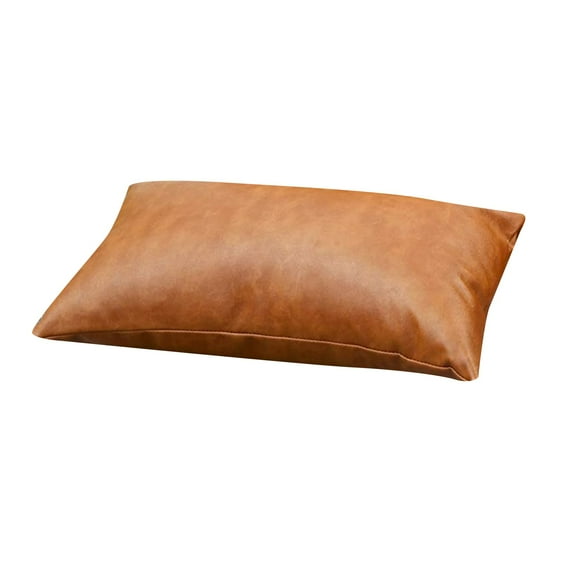 Leather Cushion Pillow for Sofa Waist Support Hotel 30x50cm Solid Cover