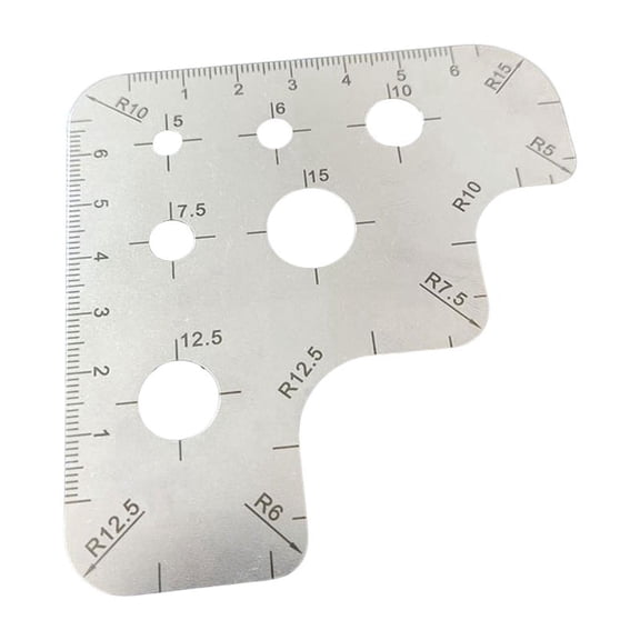 Leather Cutting Angle Ruler Scale Ruler Tool Ruler R Gauge Stainless Steel Round Ruler Arc Ruler Angle Ruler