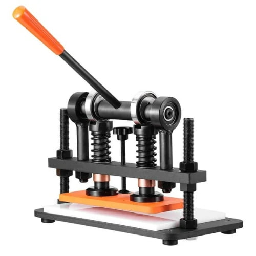 Leather Cutting Machine, 10.2 x 4.7 in Embossing Plate Manual Die Cutter, 0.47 in Pressure Stroke Dual Guide Shafts Die Cut Machine, Leather Embossing Machine for Various of Materials