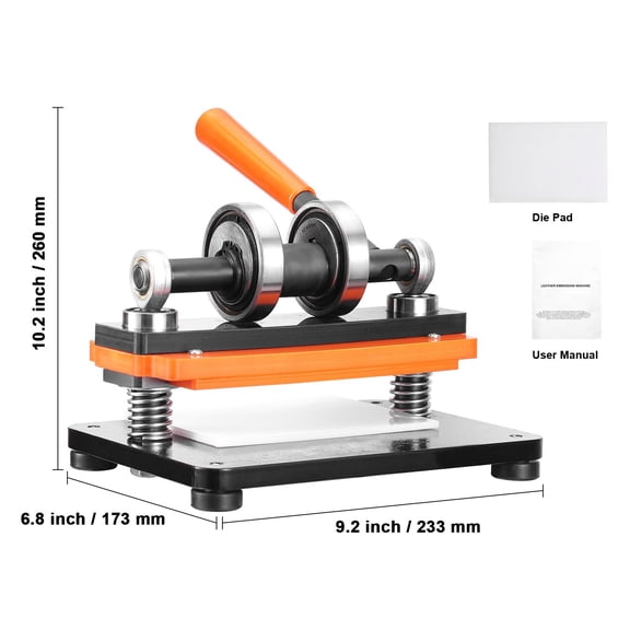 Leather Cutting Machine,7.1x3.9 in Embossing Plate Manual Die Cutter,0.47 in Pressure Stroke Dual Guide Shafts Die Cut Machine,Leather Embossing Machine for Various of Materials