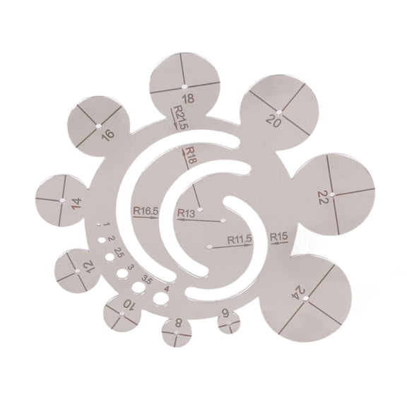 Leather Cutting Tool Corner Cutter Drawing Template Portable Stainless Steel Ruler with Easy to Read Scale