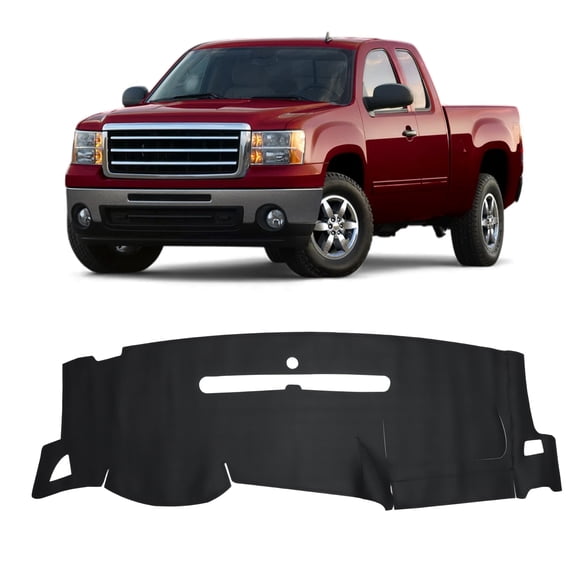Leather Dash Cover for GMC Sierra for Chevrolet for Silverado 2007-2013 Dashboard Cover Mat Sunshade Non-Slip Dashboard Protector Anti-Glare& Beat The Heat