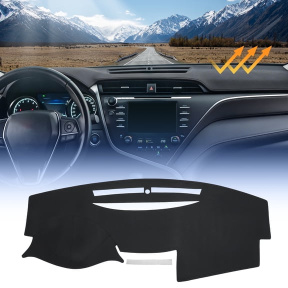 Leather Dashboard Cover for Toyota Camry XV40 2007 2008 2009 2010 2011 Interior Dash Cover Mat Pad Carpet Non-Slip Dashboard Protector Sunshine UV & Heat Resistant Black