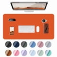 thumbnail image 1 of Leather Desk Pad, Mouse Pad, Office Desk Mat, Non-Slip PU Leather Desk Mat, Large Desk Mat, Waterproof Keyboard Mat for Office/Home/Decor (23.6" x 11.8", Orange), 1 of 8
