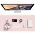 thumbnail image 1 of Leather Desk Pad Protector, 31.5" x 15.7" Waterproof Mouse Pad Desk Mat, Non-Slip PVC Leather Desk Blotter Laptop Desk Pad Writing Pad(Flower pink), 1 of 8