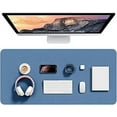 thumbnail image 1 of Leather Desk Pad Protector, 31.5" x 15.7" Waterproof Mouse Pad Desk Mat, Non-Slip PVC Leather Desk Blotter Laptop Desk Pad Writing Pad(Sky Blue), 1 of 7
