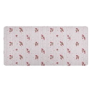 Leather Desk Pad Protector Mouse Pad Laptop Desk Mat Non-Slip Waterproof for Office and Home Stripes with Cherry Pattern