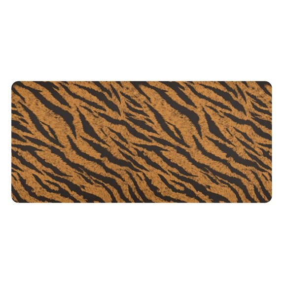 Leather Desk Pad Protector Mouse Pad Laptop Desk Mat Non-Slip Waterproof for Office and Home Tiger Stripes Pattern