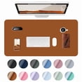 thumbnail image 1 of Leather Desk Pad Protector, Non-Slip Desk Pad, on-Slip PU Leather Large Mouse Pad, Easy Clean Desk Protecor Mat, Office Supplies for Work/Home/Decor (35.4" x 17.7", Light Brown), 1 of 8