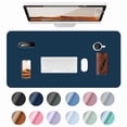 thumbnail image 1 of Leather Desk Pad Protector, Non-Slip Desk Pad, on-Slip PU Leather Large Mouse Pad, Easy Clean Desk Protecor Mat, Office Supplies for Work/Home/Decor (35.4" x 17.7", Dark Blue), 1 of 8