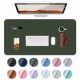 thumbnail image 1 of Leather Desk Pad Protector, Office Desk Mat, Large Mouse Pad, Non-Slip PU Leather Desk Blotter, Laptop Desk Pad, Waterproof Writing Pad for Office/Home/Decor (27.6" x 13.8", Army Green), 1 of 8