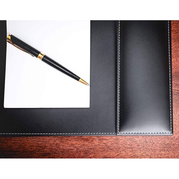 Leather Desk Pad with Side Rails, Paper Holder and Desk Protector,Ideal Ideal for Writing, organizing, and safeguarding desks at Home or Office in Style$$Office