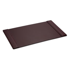 Leather Desk Pad with Side Rails - Luxury Leather Desk Blotter for Writing - Executive Desk Surface Protector - (Chocolate Brown, 34 x 20)